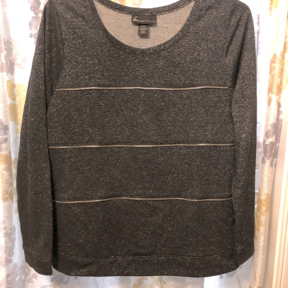 Lane Bryant Zipper Design Sweat Shirt - Picture 1 of 4